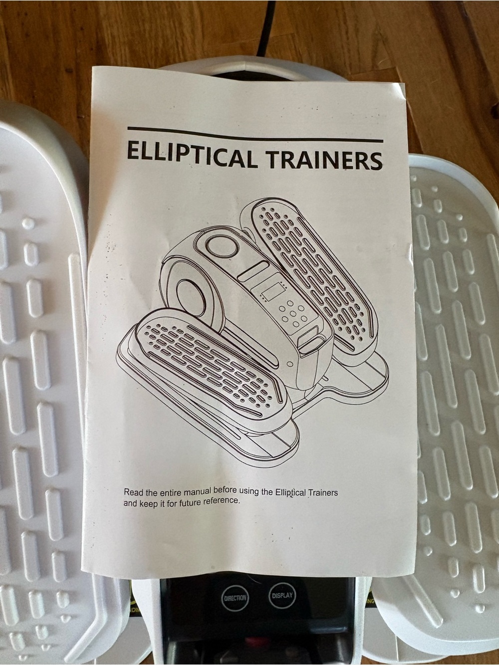 Compact White Elliptical Trainer - Manual Included